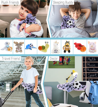 SUPER-SOFT PLUSH - PURPLE STINGRAY WITH SOCCER PLUSH