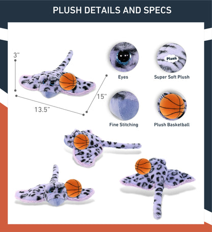 SUPER-SOFT PLUSH - PURPLE STINGRAY WITH BASKETBALL PLUSH