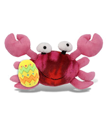 DolliBu Super Soft Pink Tie-Dye Crab with Yellow Easter Egg Plush - 12 Inches