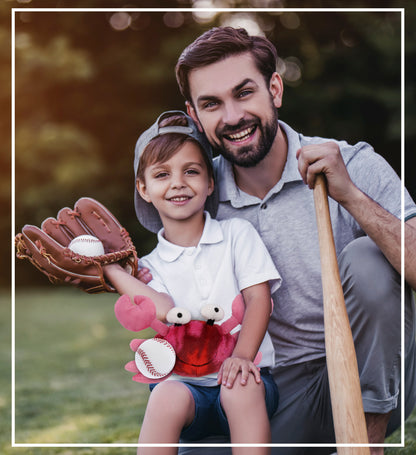 SUPER-SOFT PLUSH - PINK TIE-DYE CRAB 12" WITH BASEBALL PLUSH