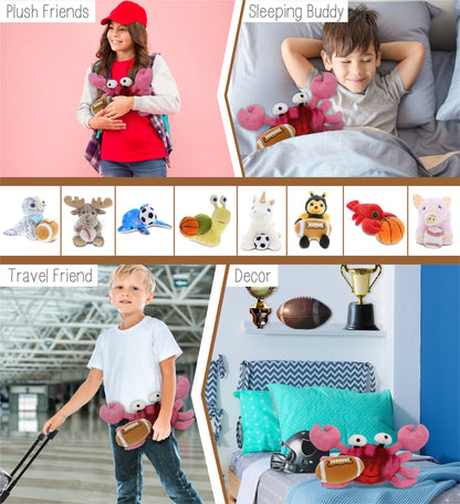 SUPER-SOFT PLUSH - PINK TIE-DYE CRAB 12" WITH FOOTBALL PLUSH