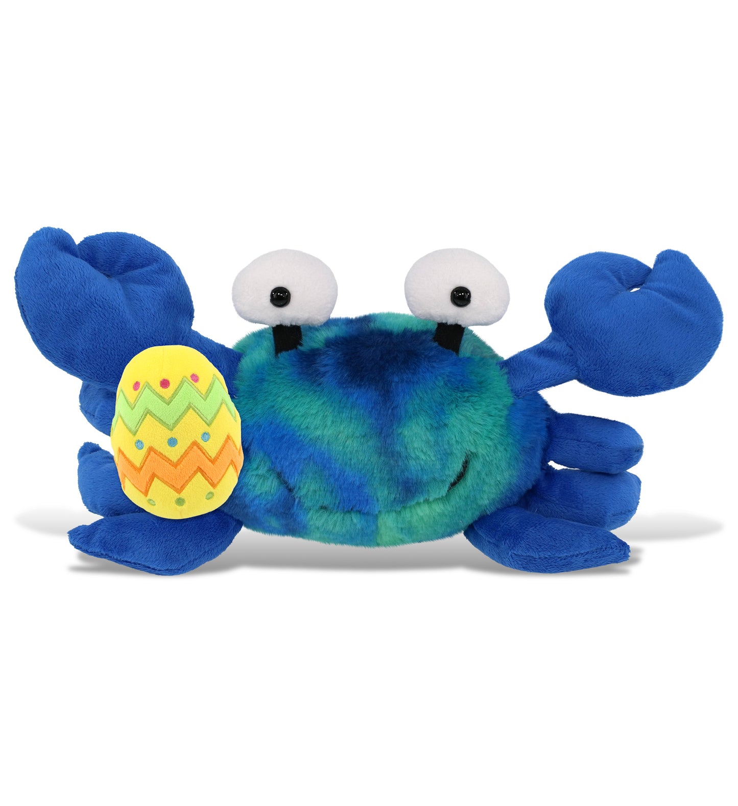 DolliBu Super Soft Blue Tie-Dye Crab with Yellow Easter Egg Plush - 12 Inches