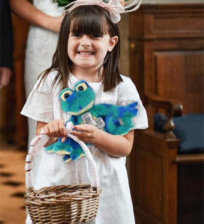 SUPER-SOFT PLUSH - BLUE TIE-DYE FROG 12" WITH CROSS PLUSH