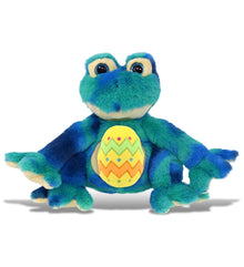 DolliBu Super Soft Blue Tie-Dye Frog with Yellow Easter Egg Plush - 12 Inches