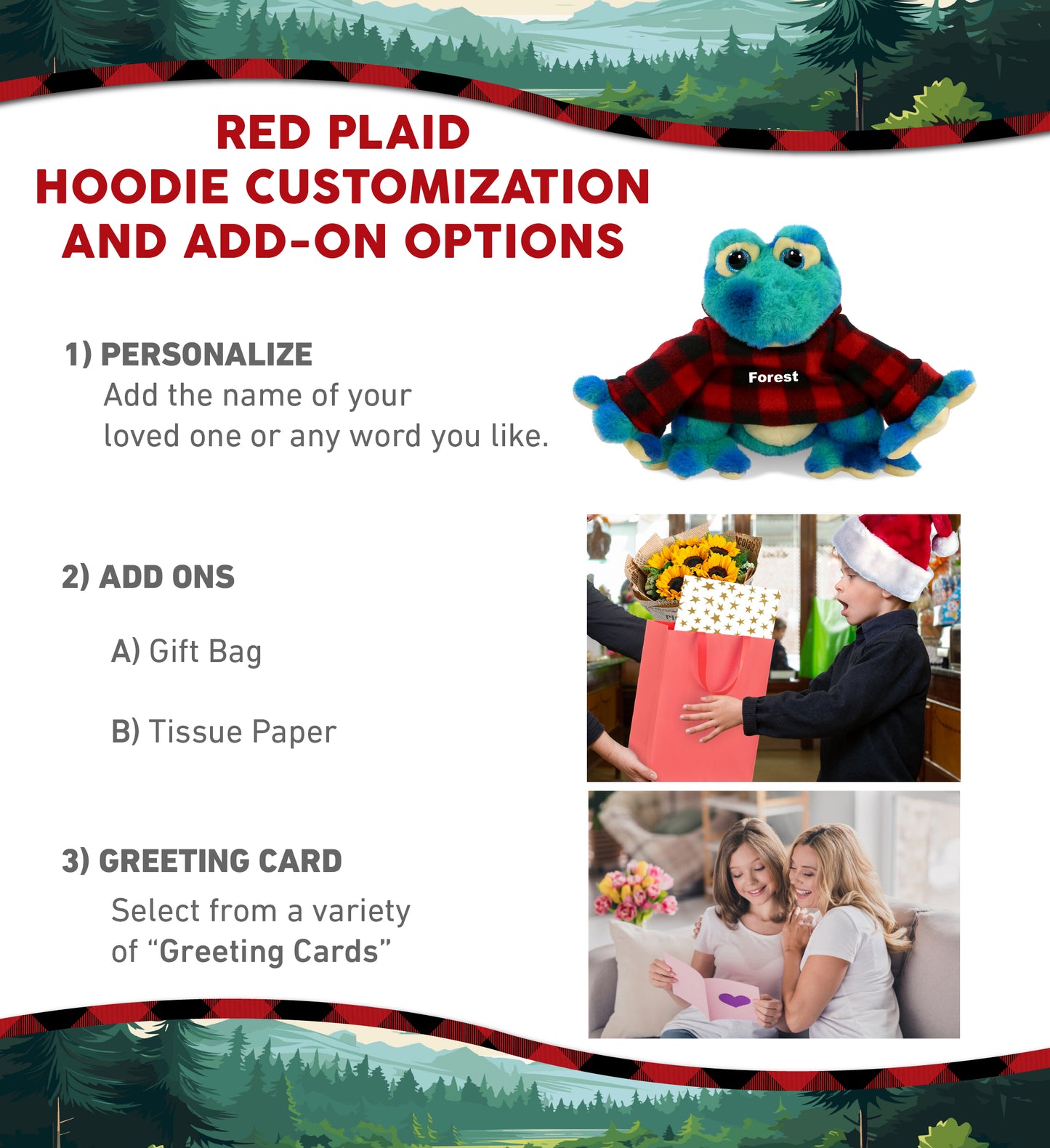 SUPER-SOFT PLUSH - BLUE TIE-DYE FROG 12" WITH RED PLAID HOODIE