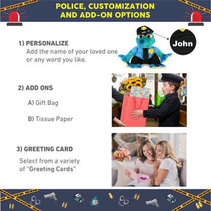 SUPER-SOFT PLUSH - BLUE TIE-DYE FROG 12" WITH POLICE DRESS UP