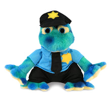 SUPER-SOFT PLUSH - BLUE TIE-DYE FROG 12" WITH POLICE DRESS UP