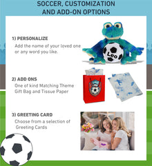 SUPER-SOFT PLUSH - BLUE TIE-DYE FROG 12" WITH SOCCER PLUSH