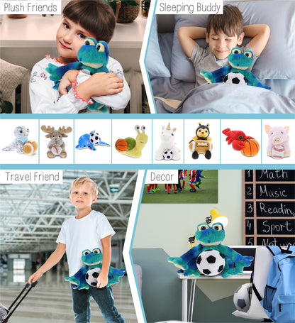 SUPER-SOFT PLUSH - BLUE TIE-DYE FROG 12" WITH SOCCER PLUSH