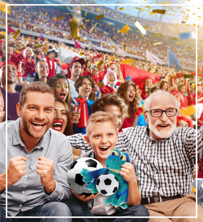 SUPER-SOFT PLUSH - BLUE TIE-DYE FROG 12" WITH SOCCER PLUSH