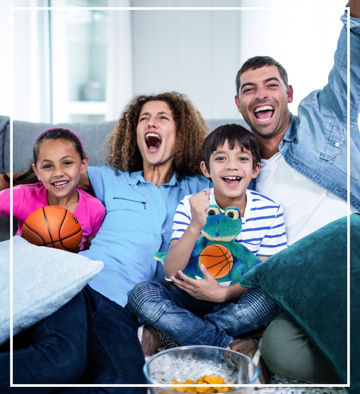 SUPER-SOFT PLUSH - BLUE TIE-DYE FROG 12" WITH BASKETBALL PLUSH