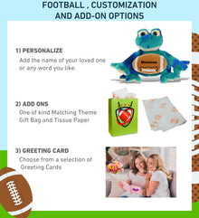 SUPER-SOFT PLUSH - BLUE TIE-DYE FROG 12" WITH FOOTBALL PLUSH