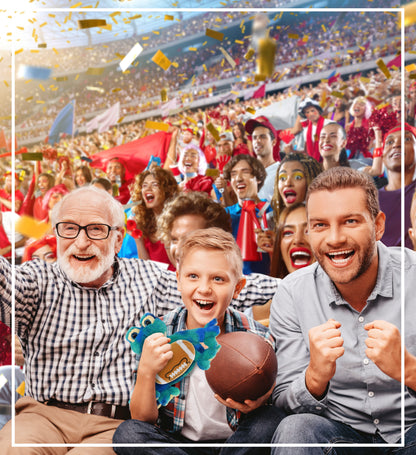 SUPER-SOFT PLUSH - BLUE TIE-DYE FROG 12" WITH FOOTBALL PLUSH