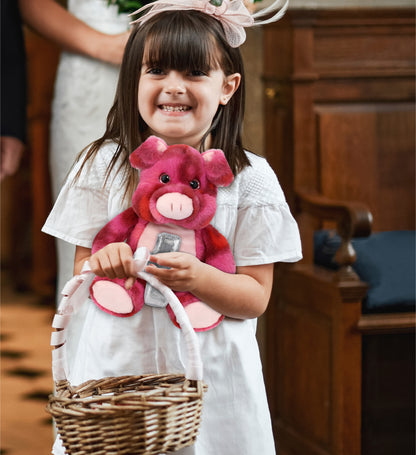 SUPER-SOFT PLUSH - PINK TIE-DYE PIG 9" WITH CROSS PLUSH