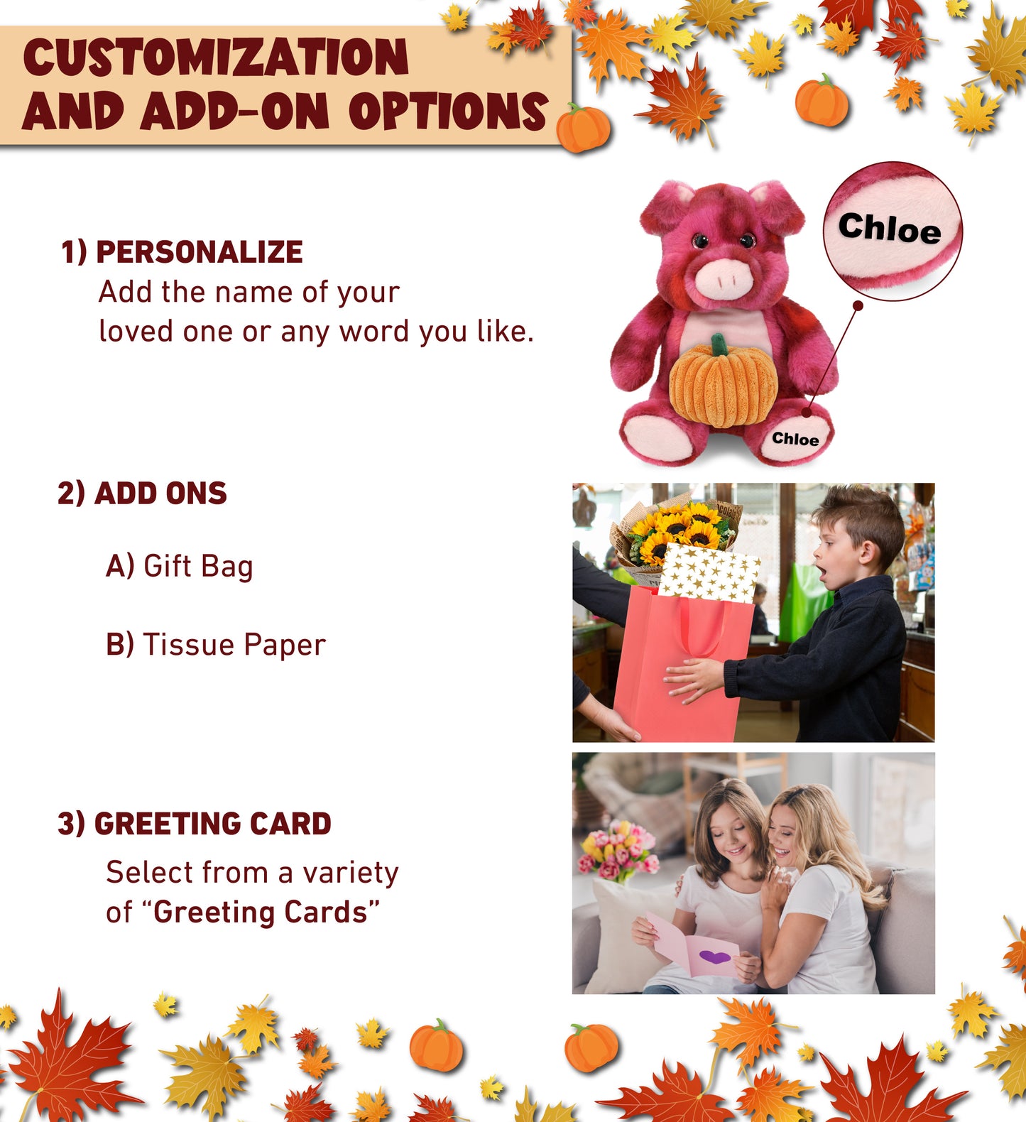 SUPER-SOFT PLUSH - PINK TIE-DYE PIG 9" WITH PUMPKIN PLUSH