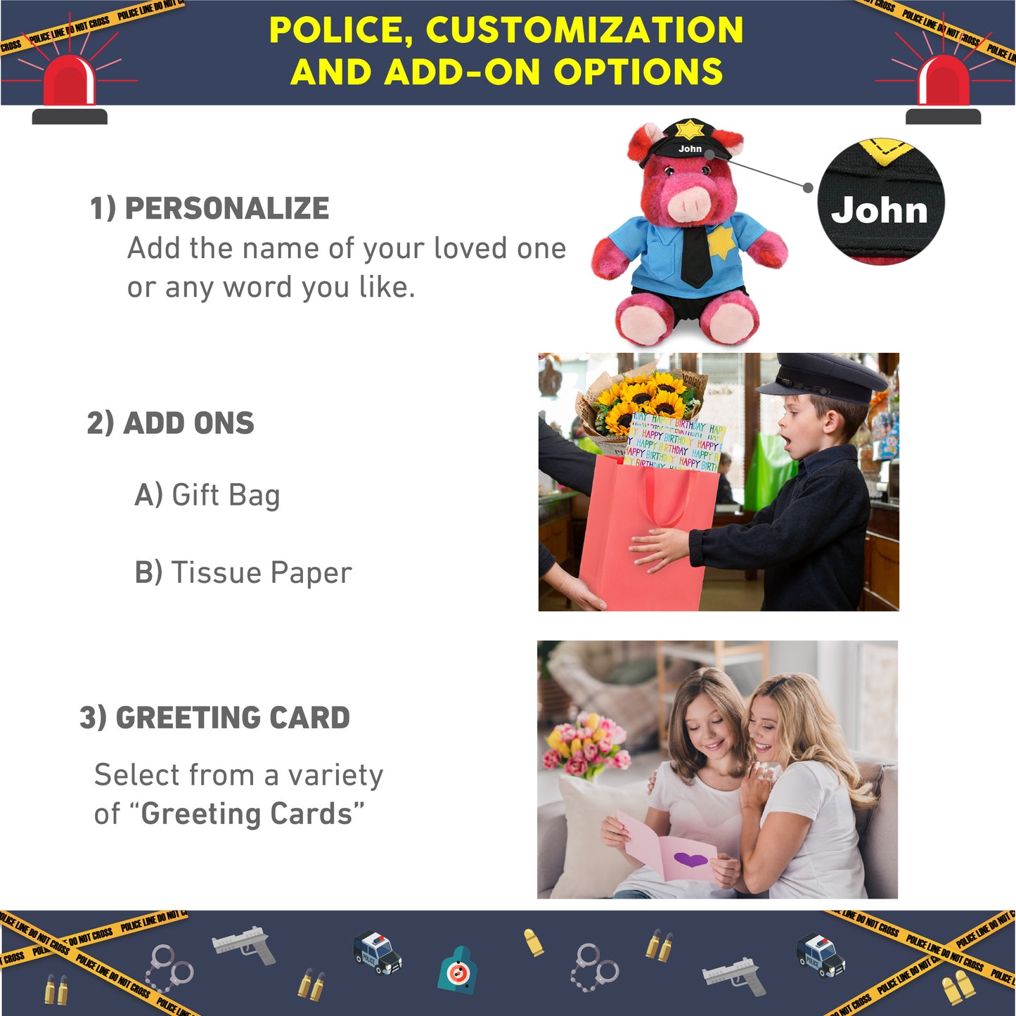 SUPER-SOFT PLUSH - PINK TIE-DYE PIG 9" WITH POLICE DRESS UP