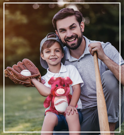 SUPER-SOFT PLUSH - PINK TIE-DYE PIG 9" WITH BASEBALL PLUSH