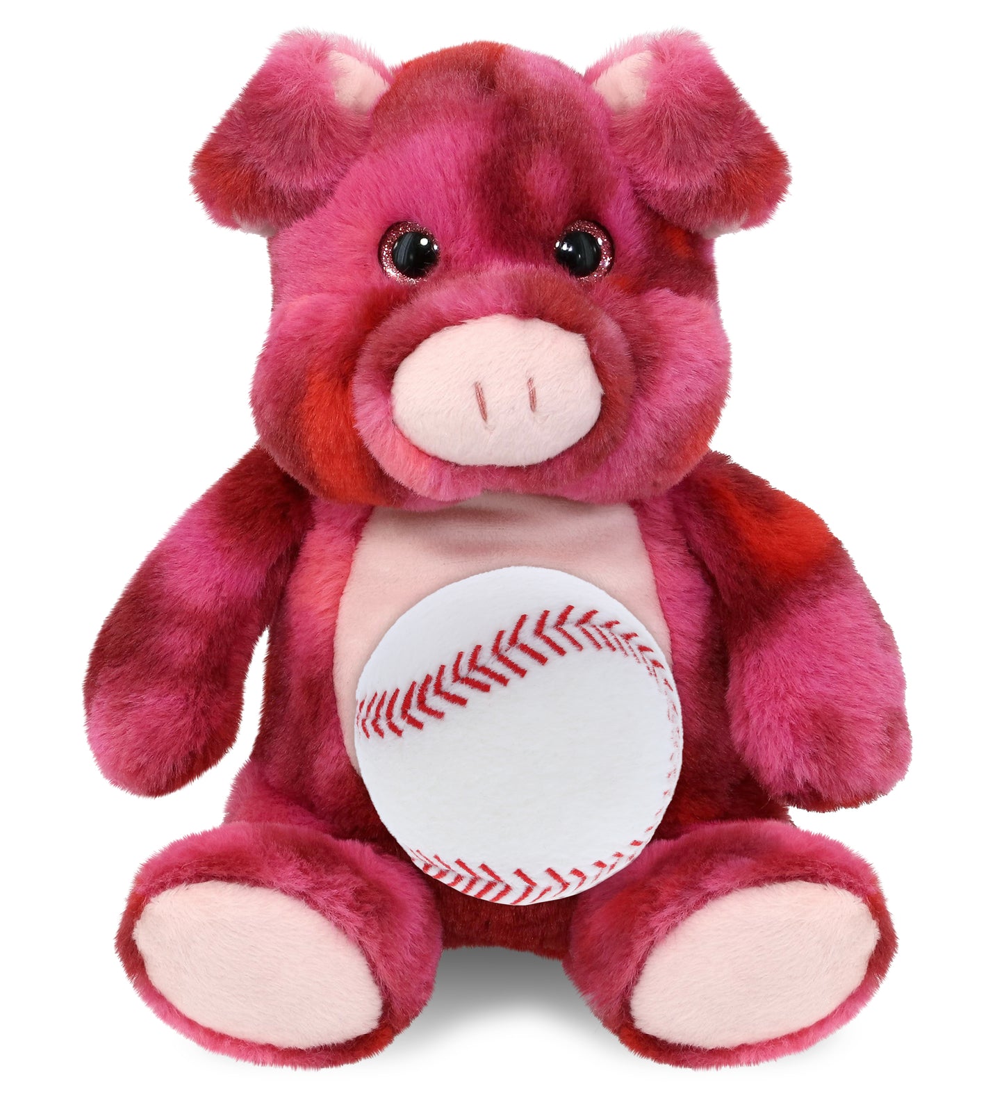 SUPER-SOFT PLUSH - PINK TIE-DYE PIG 9" WITH BASEBALL PLUSH
