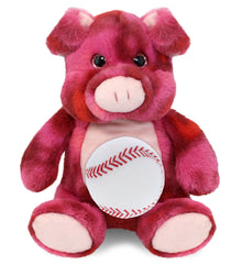 SUPER-SOFT PLUSH - PINK TIE-DYE PIG 9" WITH BASEBALL PLUSH