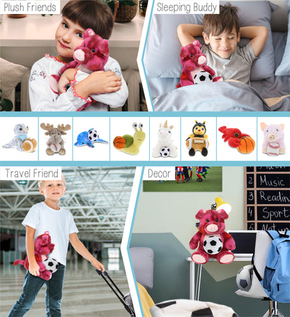 SUPER-SOFT PLUSH - PINK TIE-DYE PIG 9" WITH SOCCER PLUSH