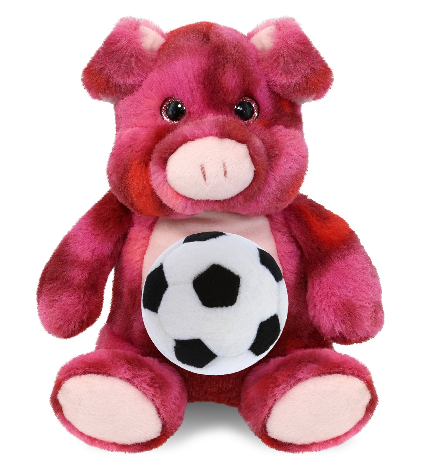 SUPER-SOFT PLUSH - PINK TIE-DYE PIG 9" WITH SOCCER PLUSH