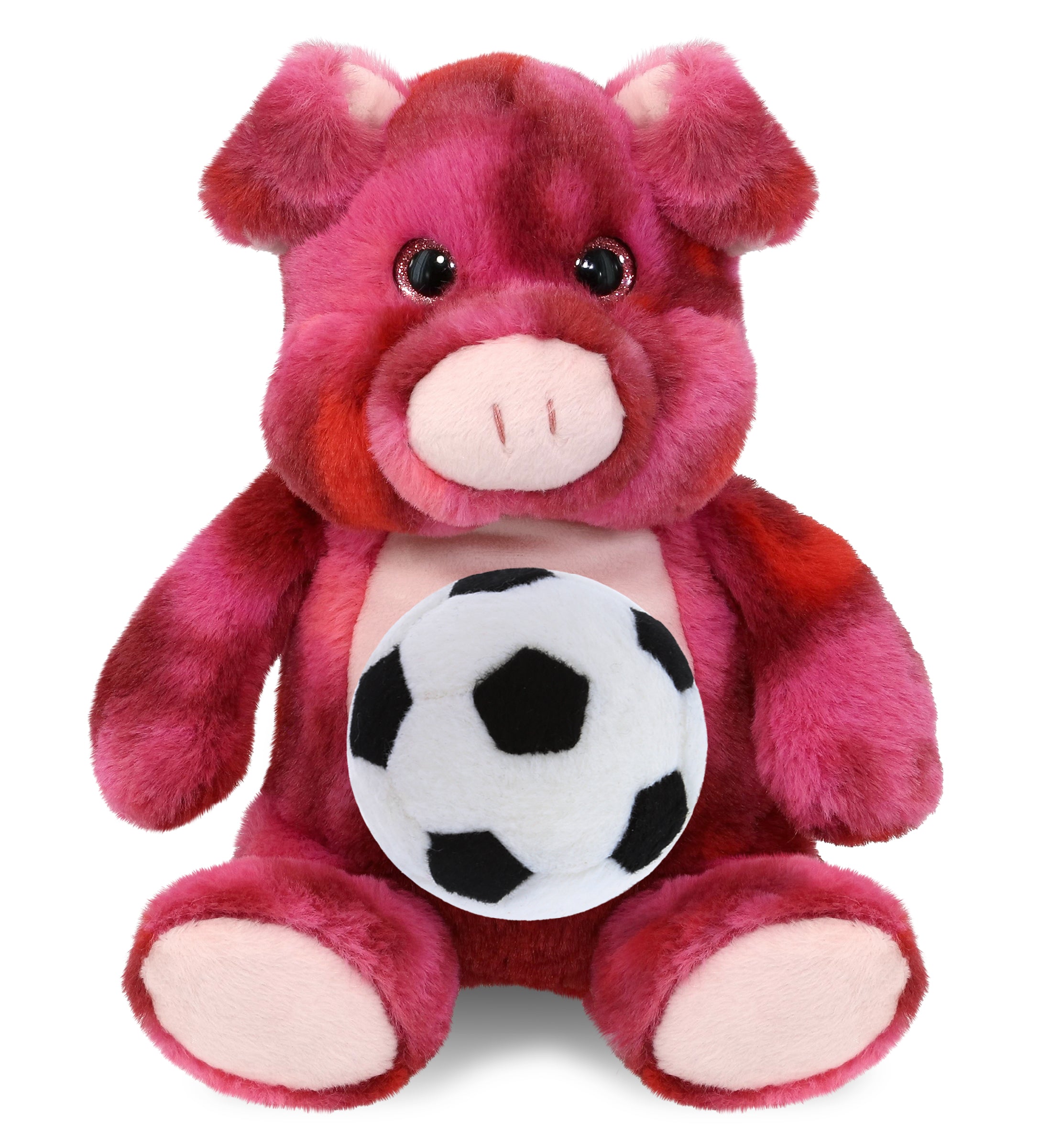 SUPER-SOFT PLUSH - PINK TIE-DYE PIG 9" WITH SOCCER PLUSH