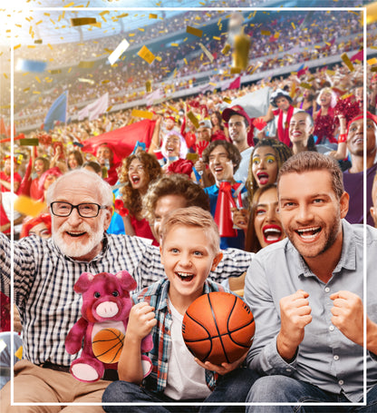 SUPER-SOFT PLUSH - PINK TIE-DYE PIG 9" WITH BASKETBALL PLUSH