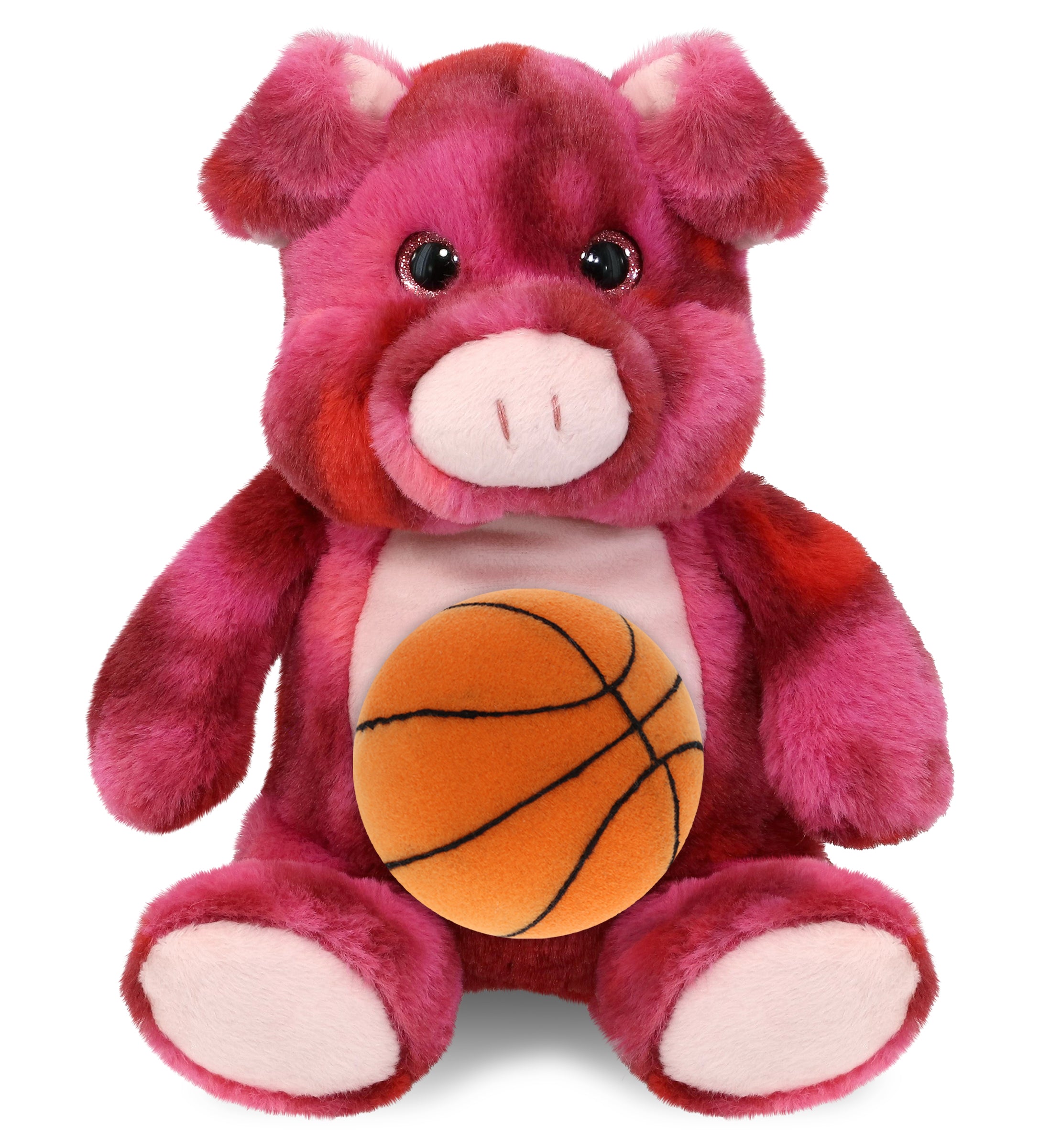 SUPER-SOFT PLUSH - PINK TIE-DYE PIG 9" WITH BASKETBALL PLUSH