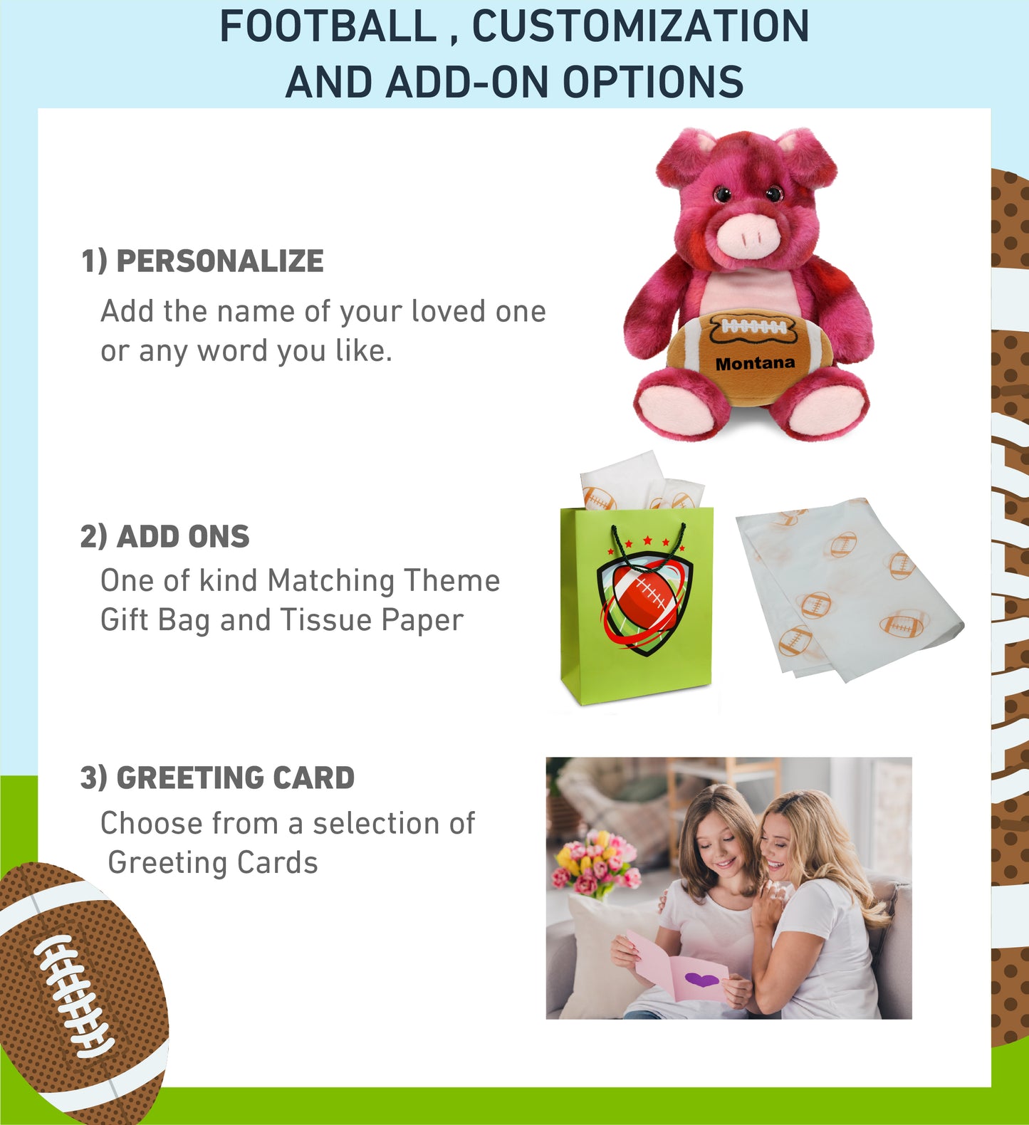 SUPER-SOFT PLUSH - PINK TIE-DYE PIG 9" WITH FOOTBALL PLUSH