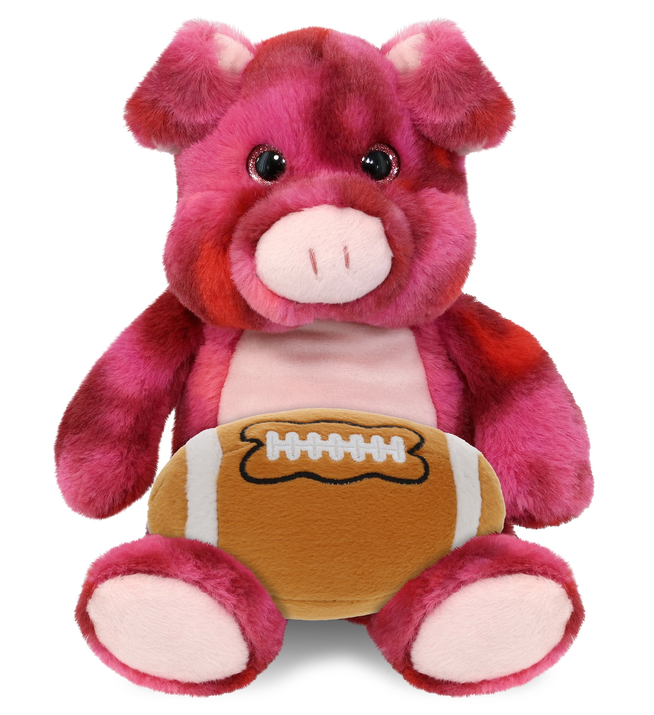 SUPER-SOFT PLUSH - PINK TIE-DYE PIG 9" WITH FOOTBALL PLUSH