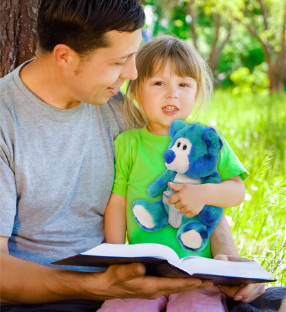 SUPER-SOFT PLUSH - BLUE TIE-DYE BEAR 9" WITH CROSS PLUSH