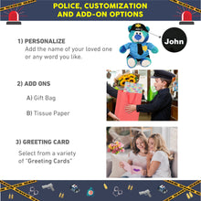 SUPER-SOFT PLUSH - BLUE TIE-DYE BEAR 9" WITH POLICE DRESS UP