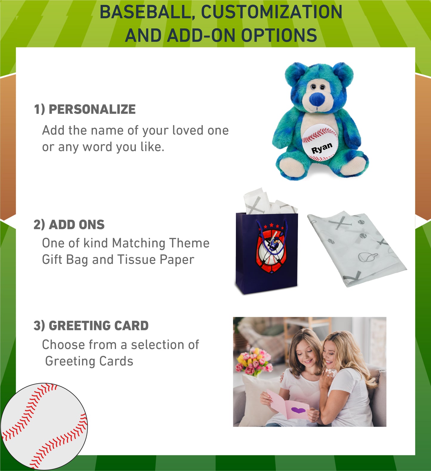 SUPER-SOFT PLUSH - BLUE TIE-DYE BEAR 9" WITH BASEBALL PLUSH