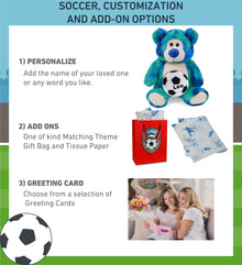 SUPER-SOFT PLUSH - BLUE TIE-DYE BEAR 9" WITH SOCCER PLUSH