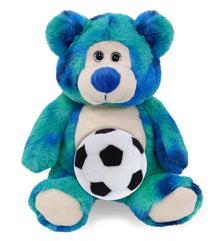 SUPER-SOFT PLUSH - BLUE TIE-DYE BEAR 9" WITH SOCCER PLUSH