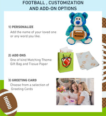 SUPER-SOFT PLUSH - BLUE TIE-DYE BEAR 9" WITH FOOTBALL PLUSH