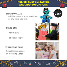 SUPER-SOFT PLUSH - BLUE TIE-DYE ALIEN 9" WITH POLICE DRESS UP