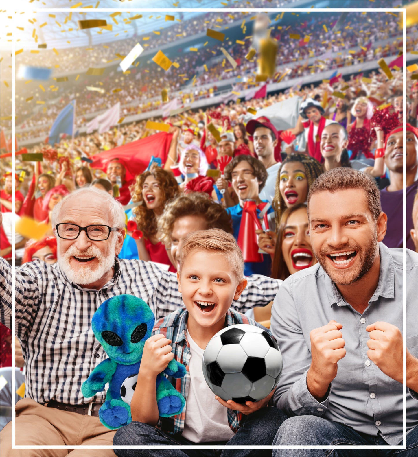 SUPER-SOFT PLUSH - BLUE TIE-DYE ALIEN 9" WITH SOCCER PLUSH