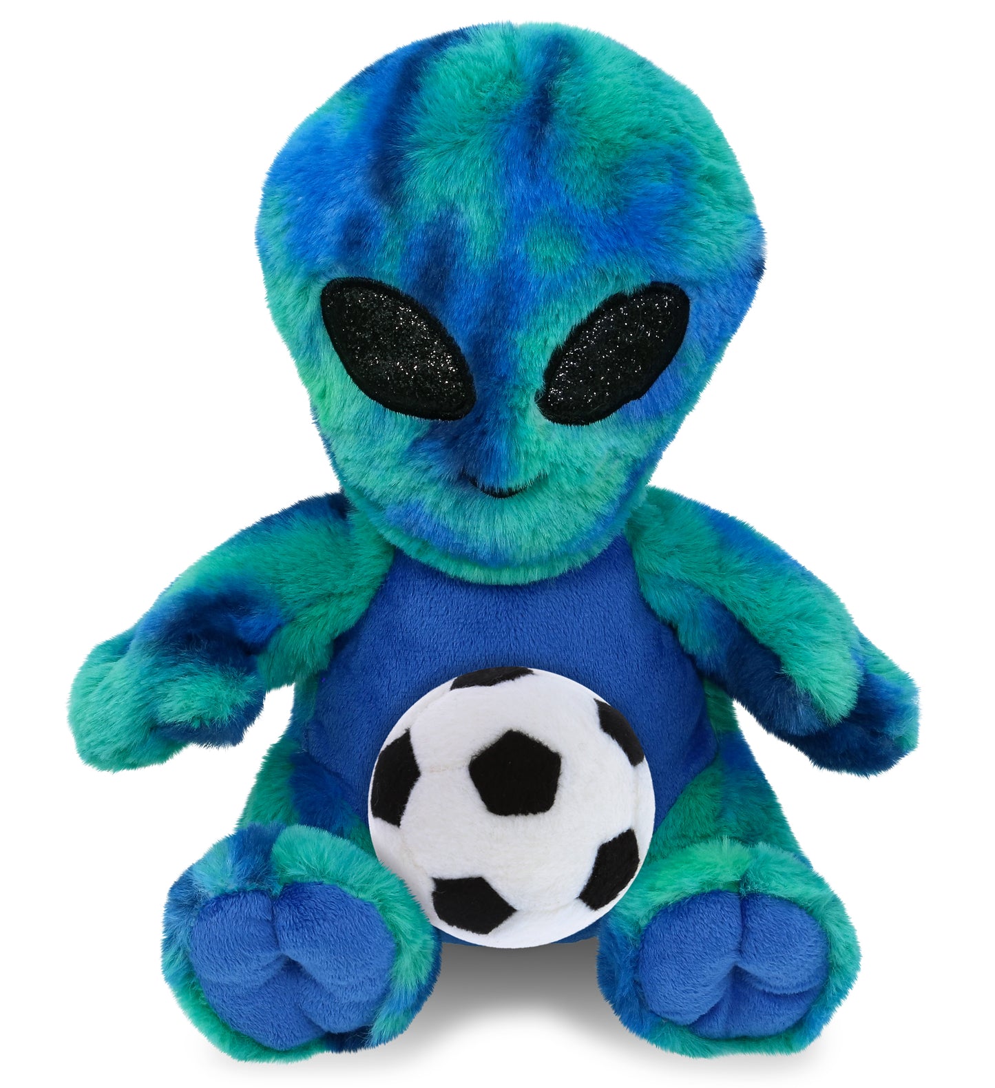 SUPER-SOFT PLUSH - BLUE TIE-DYE ALIEN 9" WITH SOCCER PLUSH