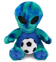 SUPER-SOFT PLUSH - BLUE TIE-DYE ALIEN 9" WITH SOCCER PLUSH