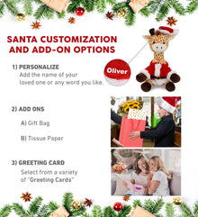 PLUSH - GIRAFFE 10" WITH SANTA DRESS UP