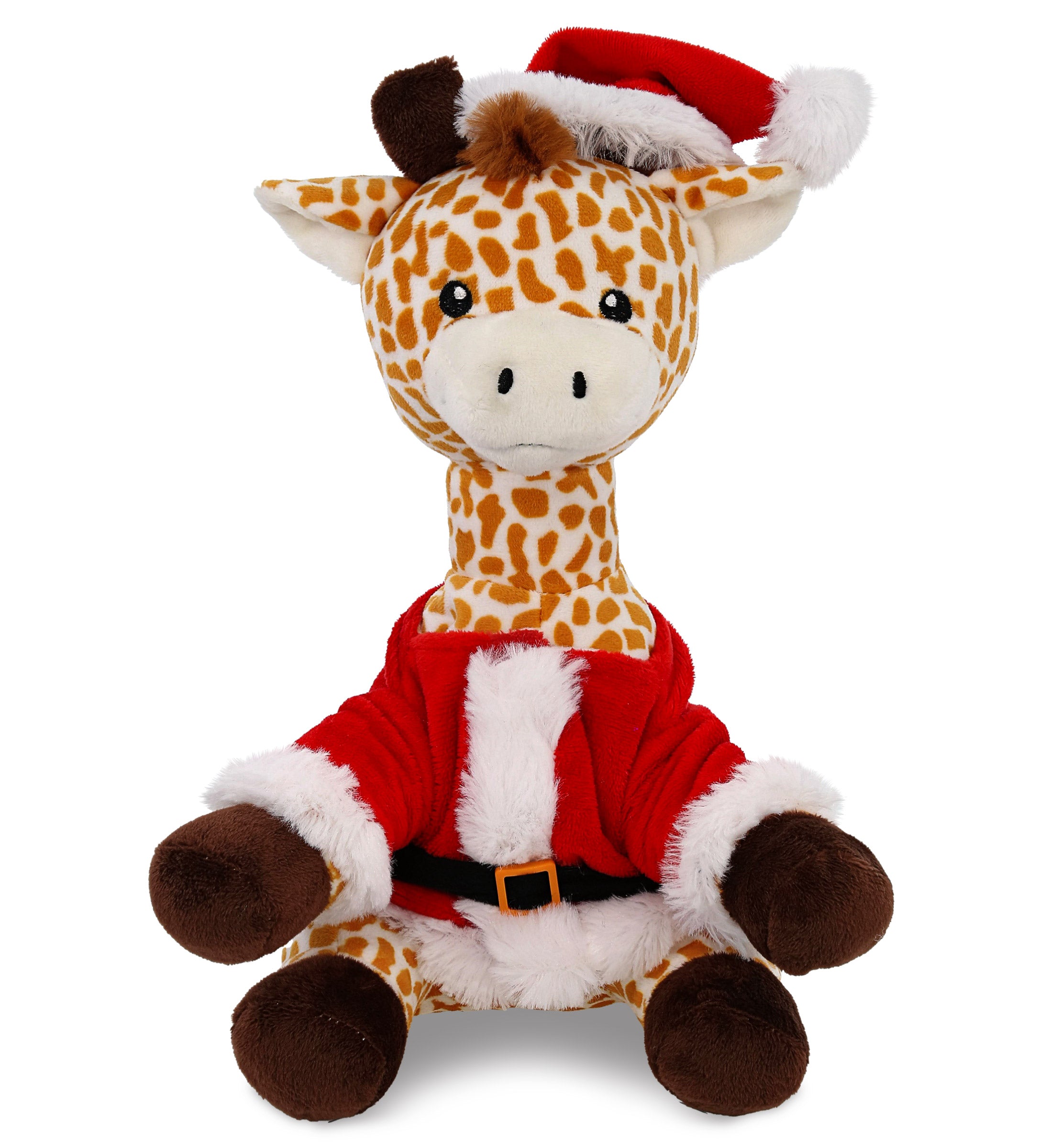 PLUSH - GIRAFFE 10" WITH SANTA DRESS UP