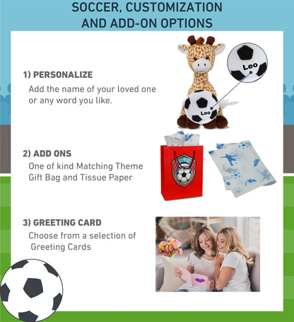 PLUSH - GIRAFFE 10" WITH SOCCER PLUSH