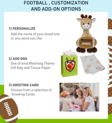 PLUSH - GIRAFFE 10" WITH FOOTBALL PLUSH