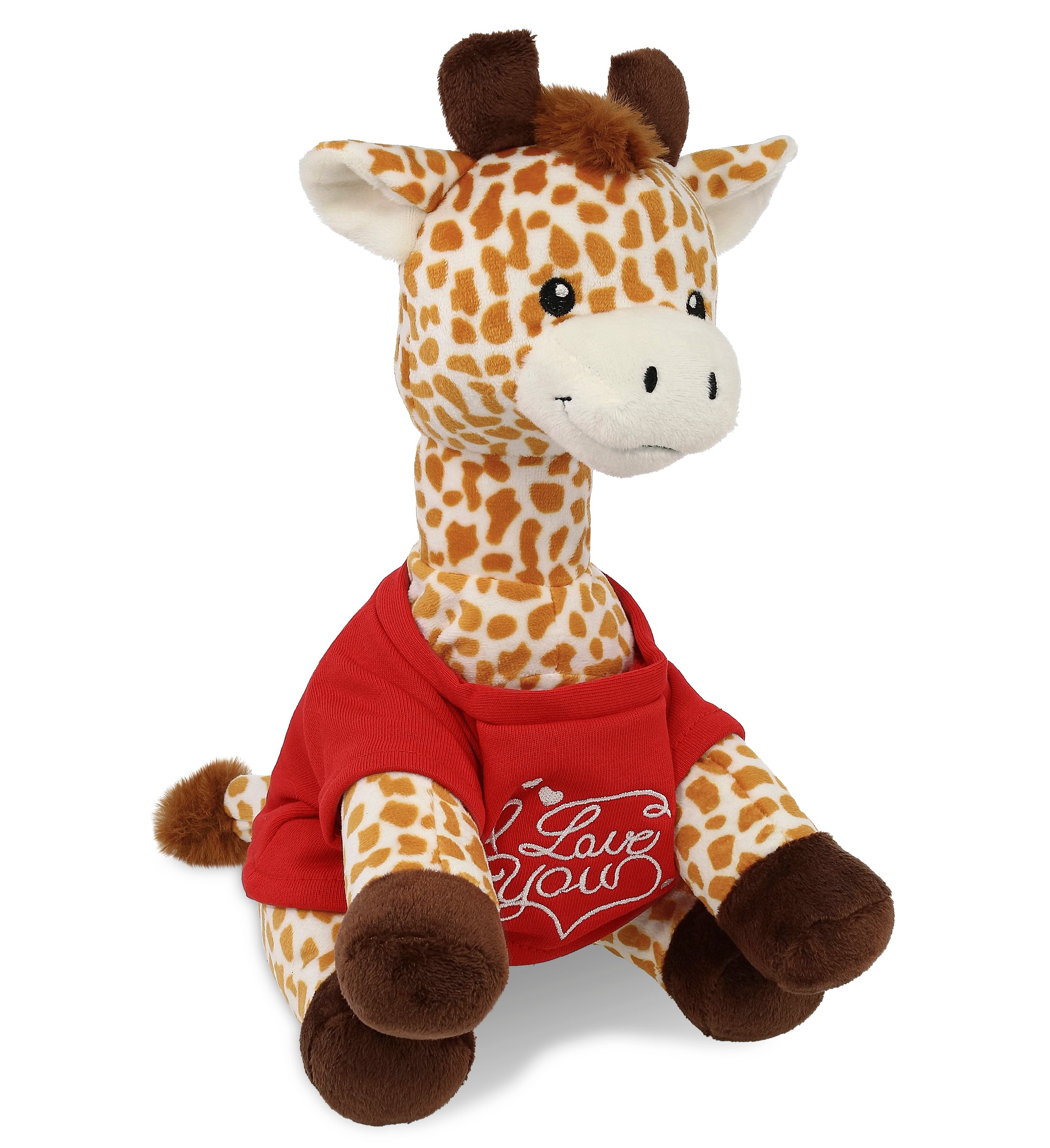 PLUSH I LOVE YOU RED SHIRT- PLUSH - GIRAFFE 10"