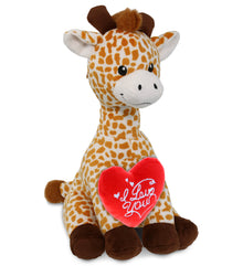 PLUSH I LOVE YOU RED HEART - PLUSH - GIRAFFE 10"