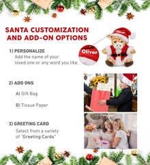 6" PLUSH - GIRAFFE WITH SANTA DRESS UP