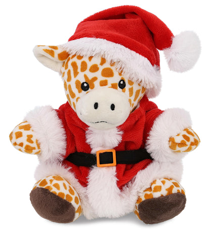 6" PLUSH - GIRAFFE WITH SANTA DRESS UP