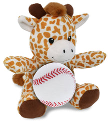 DolliBu Soft Huggable Giraffe Stuffed Animal with Baseball Plush - 6 Inches