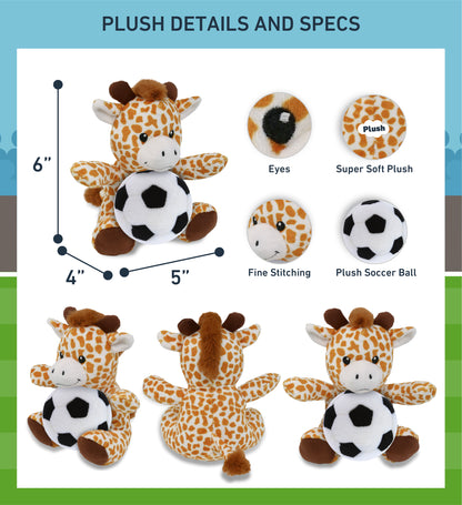 6" PLUSH - GIRAFFE WITH SOCCER PLUSH
